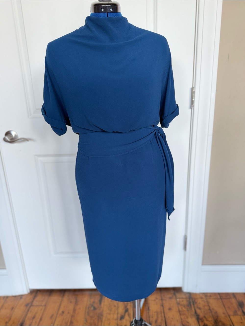 Reiss Teal Wrap Midi Dress